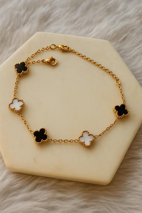 Gold Chain Four Clover Bracelet